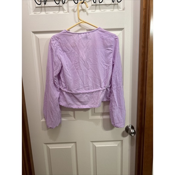 NWT Urban Outfitters Drew Velvet Tie-Waist Top Lavender Women's S - Picture 5 of 5
